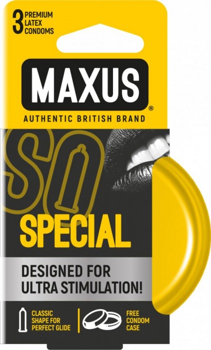 Презервативы с точками и рёбрами в железном кейсе MAXUS Special - 3 шт. - Maxus - купить с доставкой в Пензе
