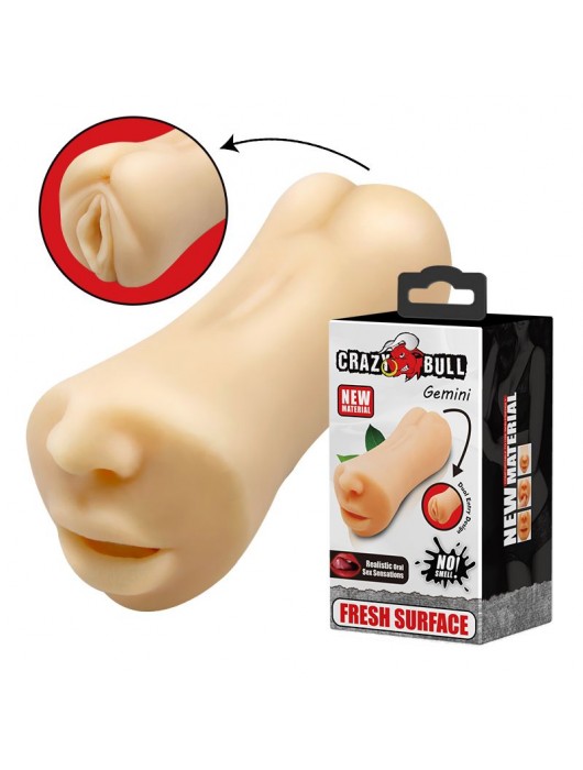 Двусторонний мастурбатор Gemini - ротик и вагина - Baile - в Пензе купить с доставкой