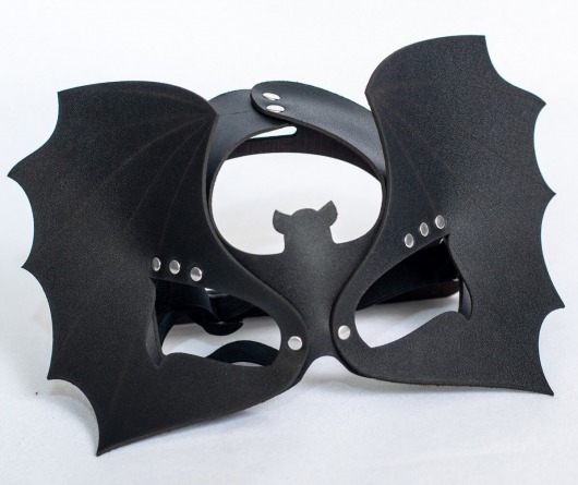 Черная кожаная маска на глаза  Летучая мышь - Sitabella - купить с доставкой в Пензе