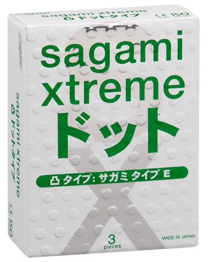 Презервативы Sagami Xtreme SUPER DOTS с точками - 3 шт. - Sagami - купить с доставкой в Пензе