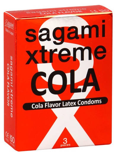 Ароматизированные презервативы Sagami Xtreme COLA - 3 шт. - Sagami - купить с доставкой в Пензе