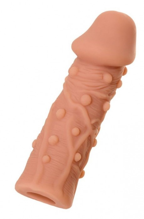 Телесная реалистичная насадка KOKOS Extreme Sleeve 06 с дополнительной стимуляцией - 12,7 см. - KOKOS - в Пензе купить с доставкой