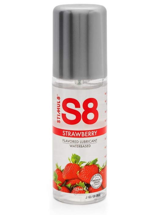 Смазка на водной основе S8 Flavored Lube со вкусом клубники - 125 мл. - Stimul8 - купить с доставкой в Пензе