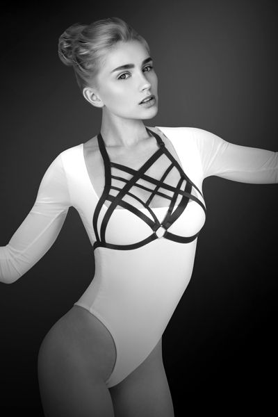 Черная упряжь на грудь Clara - Bijoux Pour Toi - купить с доставкой в Пензе