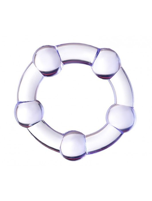 Фиолетовое эрекционное кольцо на пенис с бусинами - Штучки-дрючки - в Пензе купить с доставкой