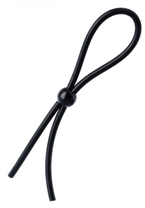 Черное лассо на пенис с одной бусиной - A-toys - в Пензе купить с доставкой