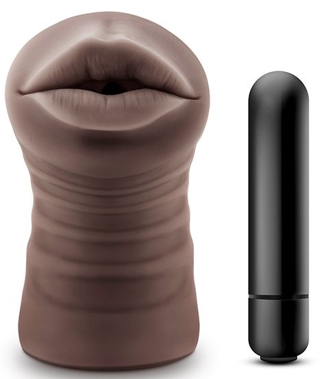 Коричневый мастурбатор-ротик Heather - Blush Novelties - в Пензе купить с доставкой