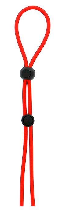 Красное лассо на пенис с двумя бусинами STRETCHY LASSO CAGE - Dream Toys - в Пензе купить с доставкой