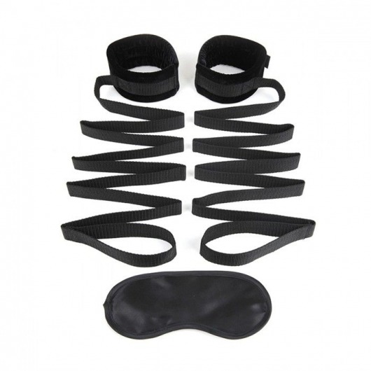 Чёрные манжеты для фиксации на кровати Bondage Bed Strap - Lux Fetish - купить с доставкой в Пензе
