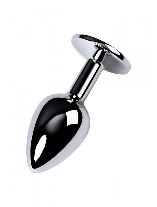 Серебристая конусовидная анальная пробка с фиолетовым кристаллом - 7 см. - ToyFa - купить с доставкой в Пензе