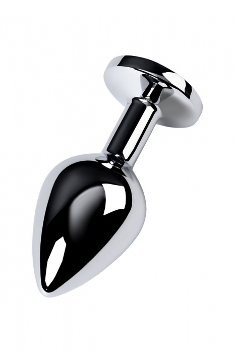 Серебристая конусовидная анальная пробка с голубым кристаллом - 8 см. - ToyFa - купить с доставкой в Пензе