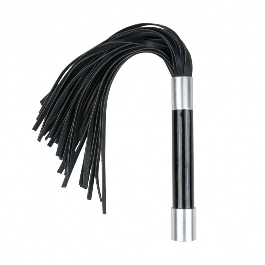 Черная плеть Easytoys Flogger With Metal Grip - 38 см. - Easy toys - купить с доставкой в Пензе
