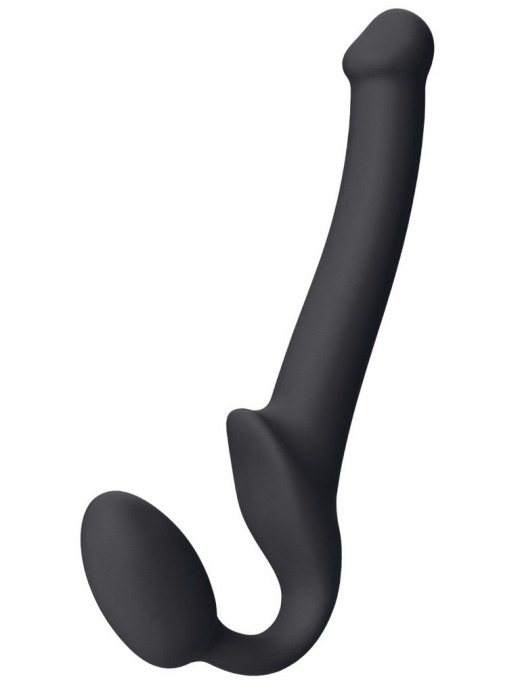Черный безремневой страпон Silicone Bendable Strap-On S - Strap-on-me - купить с доставкой в Пензе