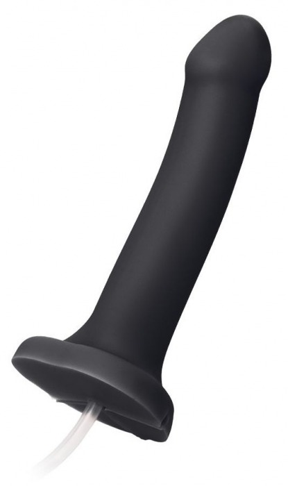 Черный фаллос с имитацией эякуляции Silicon Cum Dildo L - 19,6 см. - Strap-on-me - купить с доставкой в Пензе