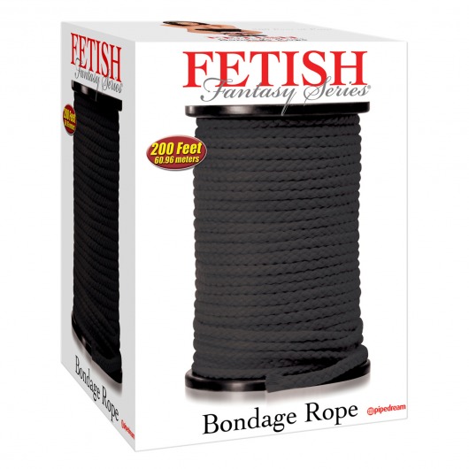 Черная веревка для связывания Bondage Rope - 60,9 м. - Pipedream - купить с доставкой в Пензе
