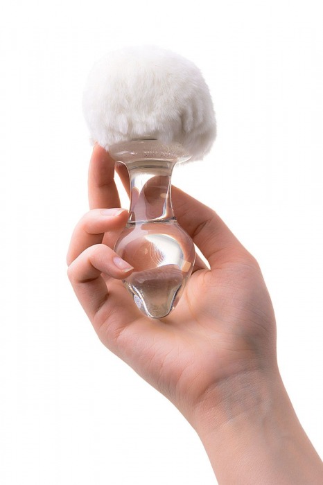 Стеклянная анальная втулка с хвостиком - 9,5 см. - Sexus - купить с доставкой в Пензе