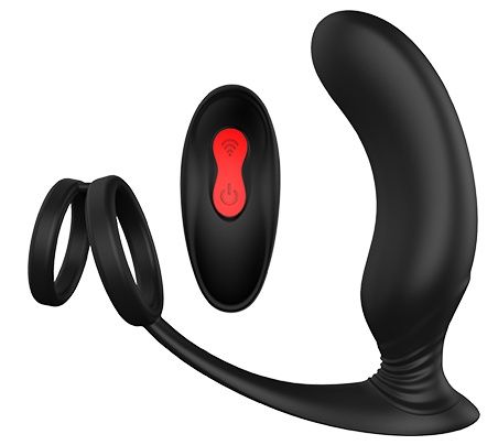 Черный массажер простаты REMOTE P-PLEASER - Dream Toys - в Пензе купить с доставкой