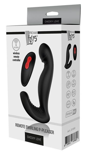 Черный вибромассажер простаты SWIRLING P-PLEASER - Dream Toys - в Пензе купить с доставкой