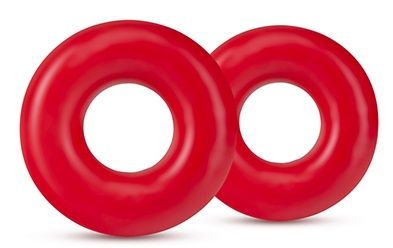 Набор из 2 красных эрекционных колец DONUT RINGS OVERSIZED - Blush Novelties - в Пензе купить с доставкой