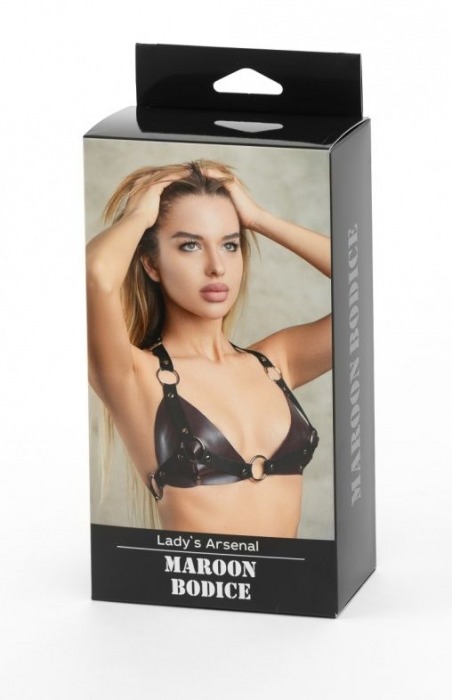 Бордовый лиф Ladys Arsenal с колечками - БДСМ Арсенал - купить с доставкой в Пензе