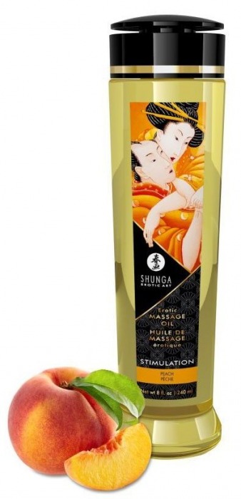 Массажное масло для тела с ароматом персика Stimulation - 240 мл. - Shunga - купить с доставкой в Пензе