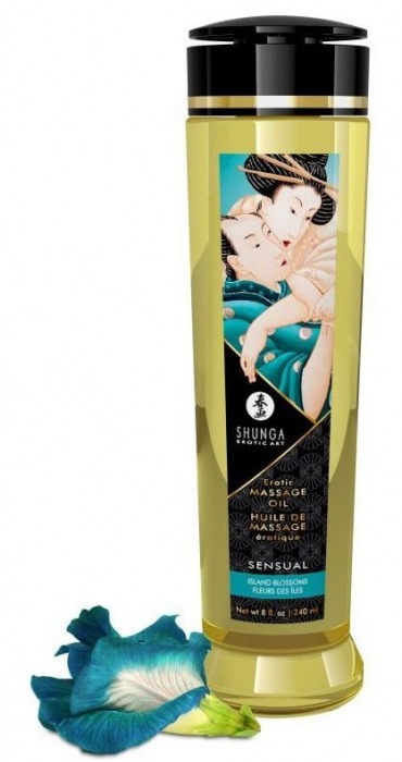 Массажное масло Sensual с цветочным ароматом - 240 мл. - Shunga - купить с доставкой в Пензе