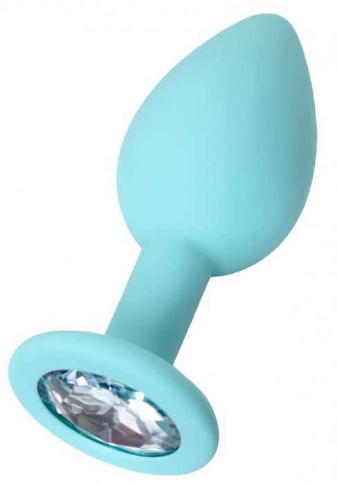 Мятная анальная пробка с прозрачным кристаллом Brilliant - 7 см. - ToyFa - купить с доставкой в Пензе