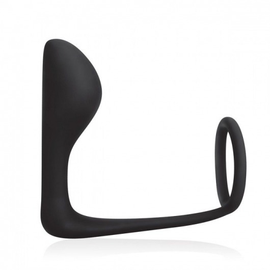 Стимулятор простаты с фиксацией эрекционным кольцом Prostate Gear - BlueLine - в Пензе купить с доставкой