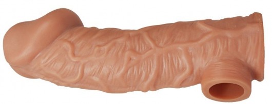 Телесная насадка на фаллос с отверстием для мошонки EXTREME SLEEVE - 17,6 см. - KOKOS - в Пензе купить с доставкой