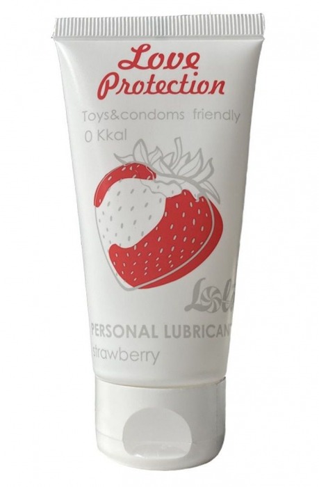 Лубрикант на водной основе с ароматом малины Love Protection Strawberry - 50 мл. - Lola Games - купить с доставкой в Пензе