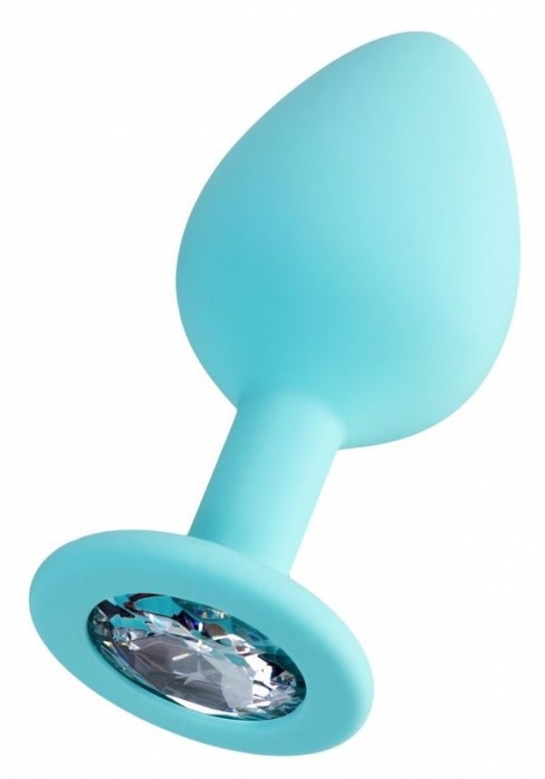 Мятная анальная втулка Brilliant с прозрачным кристаллом - 8 см. - ToyFa - купить с доставкой в Пензе