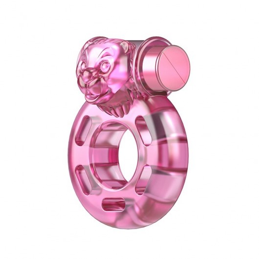 Розовое эрекционное виброкольцо Pink Bear - Baile - в Пензе купить с доставкой