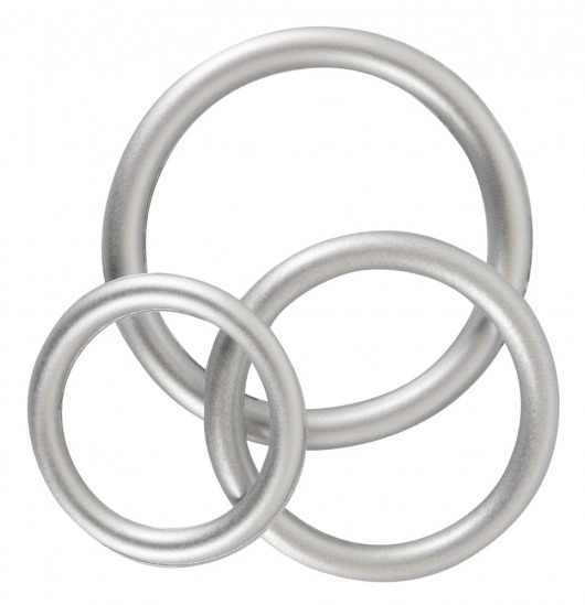 Набор из 3 эрекционных колец под металл Metallic Silicone Cock Ring Set - Orion - в Пензе купить с доставкой