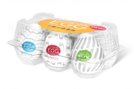 Набор из 6 мастурбаторов Tenga EGG Easy Beat с различным рельефом - Tenga - в Пензе купить с доставкой