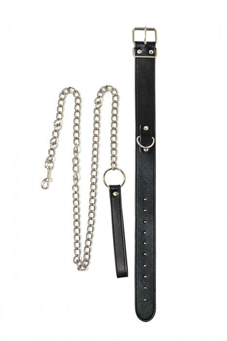 Черный ошейник с поводком Wild - Lola Games - купить с доставкой в Пензе