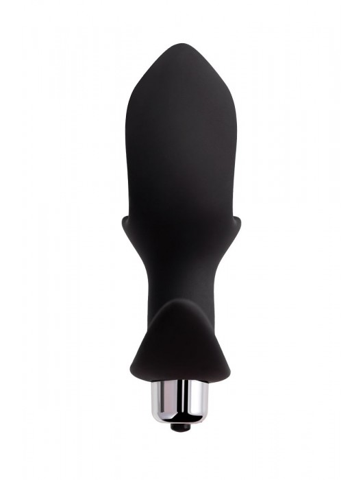 Черная вибровтулка с полой серединой в виде сердечка Cordis M - 14 см. - POPO Pleasure