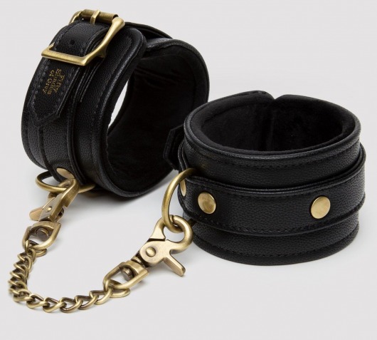 Черные оковы на ноги Bound to You Faux Leather Ankle Cuffs - Fifty Shades of Grey - купить с доставкой в Пензе