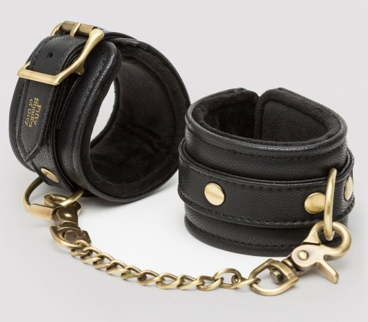 Черные наручники Bound to You Faux Leather Wrist Cuffs - Fifty Shades of Grey - купить с доставкой в Пензе