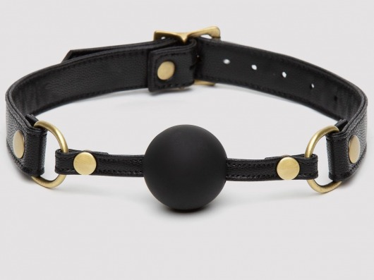 Черный кляп-шар Bound to You Faux Leather Ball Gag - Fifty Shades of Grey - купить с доставкой в Пензе