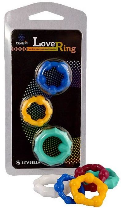 Набор из 3 цветных эрекционных колец Love Ring - Sitabella - в Пензе купить с доставкой