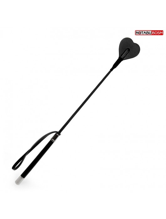 Черный стек с наконечником-сердечком - 54 см. - Notabu - купить с доставкой в Пензе