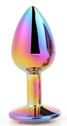 Голографическая анальная втулка с радужным кристаллом - 7,1 см. - Dream Toys - купить с доставкой в Пензе