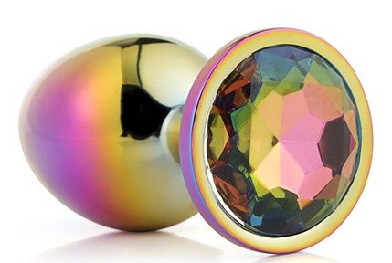 Голографическая анальная втулка с радужным кристаллом - 7,1 см. - Dream Toys - купить с доставкой в Пензе
