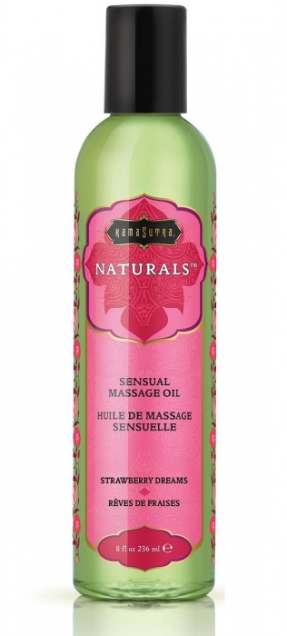 Массажное масло Naturals Strawberry Dreams с ароматом клубники - 236 мл. - Kama Sutra - купить с доставкой в Пензе