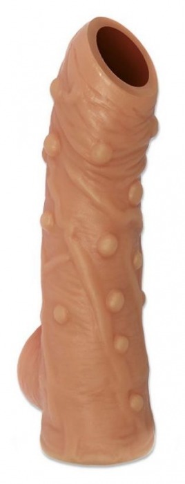 Телесная насадка с пупырышками и открытой головкой Nude Sleeve M - 12 см. - KOKOS - в Пензе купить с доставкой