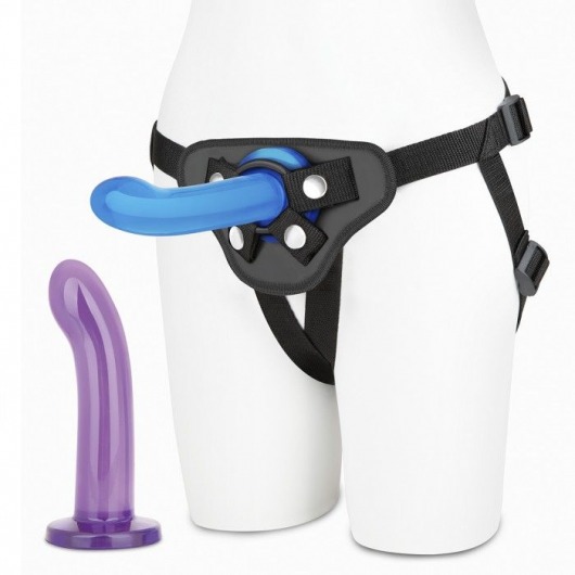 Страпон унисекс Beginners Strap-On с 2 насадками - 15 и 13 см. - Lux Fetish - купить с доставкой в Пензе