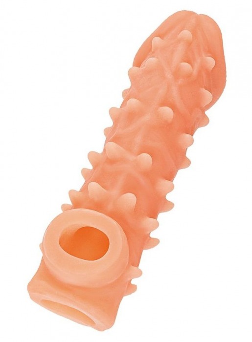 Телесная закрытая насадка с пупырышками Cock Sleeve Size L - 17,6 см. - KOKOS - в Пензе купить с доставкой