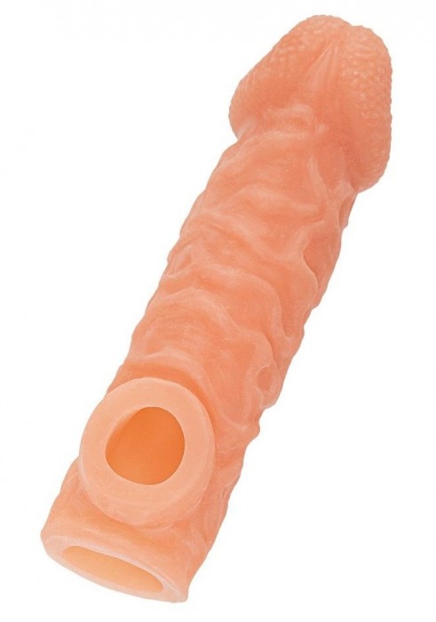 Телесная закрытая насадка с шершавой головкой Cock Sleeve Size L - 17,6 см. - KOKOS - в Пензе купить с доставкой