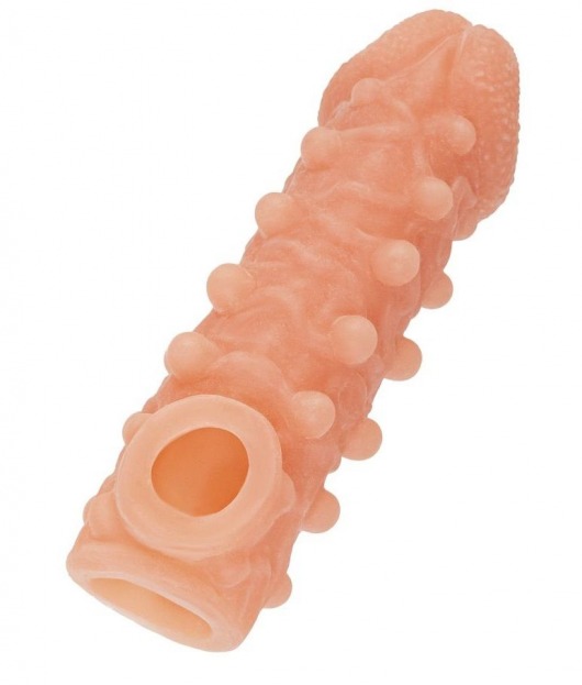 Телесная закрытая насадка с шариками Cock Sleeve Size M - 15,6 см. - KOKOS - в Пензе купить с доставкой