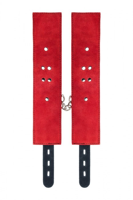 Красно-черные оковы на ноги из кожи - ToyFa - купить с доставкой в Пензе